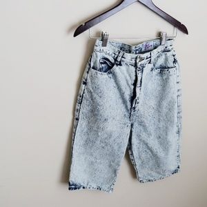 Dirty Dancing acid wash ultra high rise shorts -B6